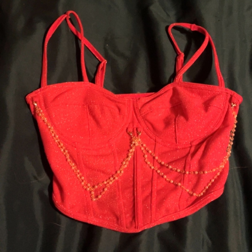 Corset crop top with accents